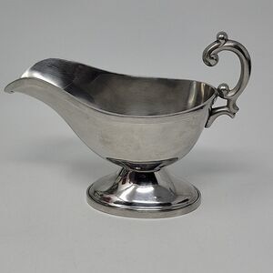 Vintage WS 18-8 Stainless Steel Gravy Sauce Boat Thanksgiving Serveware
